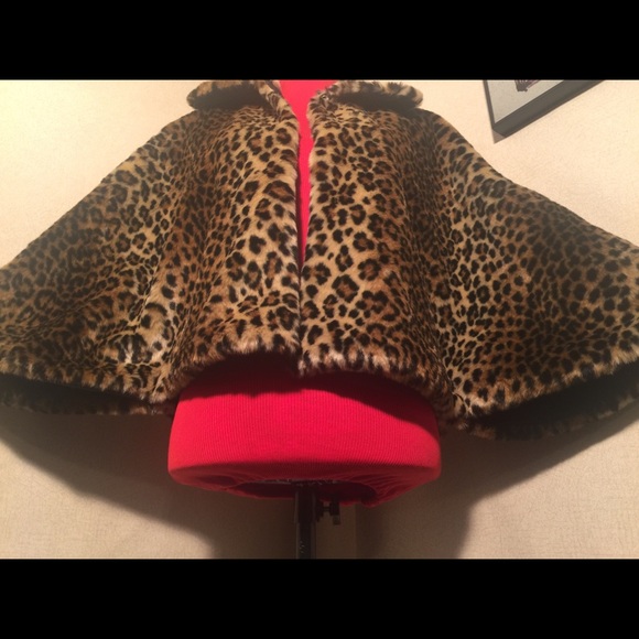 East 5th Jackets & Blazers - 50% OFF EAST 5TH LEOPARD FAUX FUR CAPE W/SLEEVES